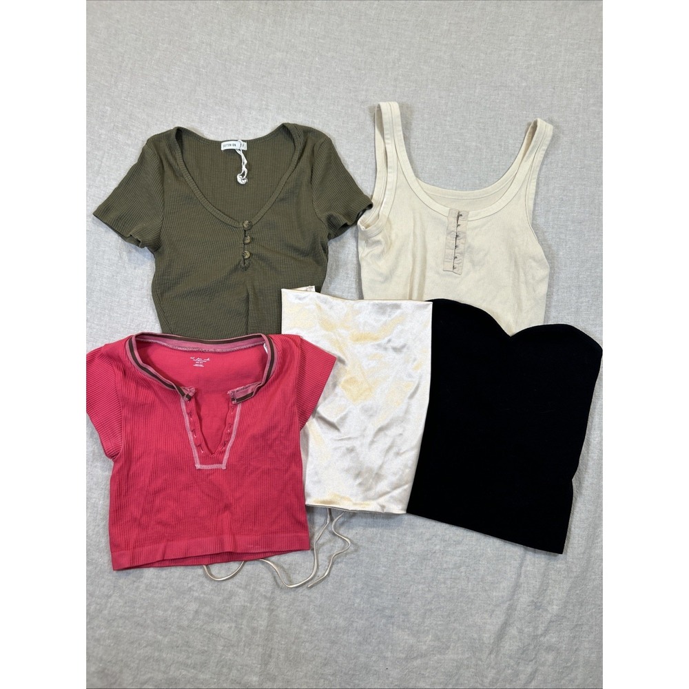 Lot‎ of 5 Women Cropped Top Various Brands Styles and Colors S/M READ